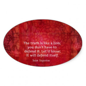 St. Augustine inspirational quote on TRUTH Oval Sticker