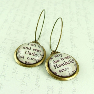 ... and Cathy Earrings - Wuthering Heights Literary Book Quote Jewelry