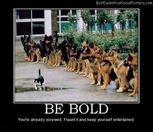 Funny Animal Picture with Inspirational Quotes | be-bold-cat-dog ...