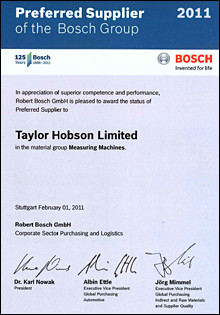 In appreciation of superior competence and performance, Robert Bosch ...