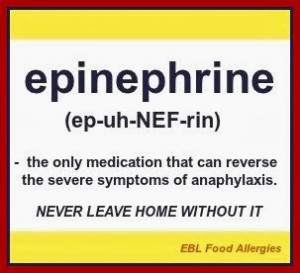 EBL Food Allergies - Great quote to raise awareness of epinephrine!