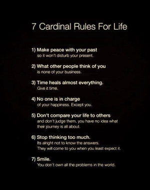 cardinal rules for life