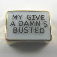 My Give A Damn's Busted (Gold Base) Floating Charm
