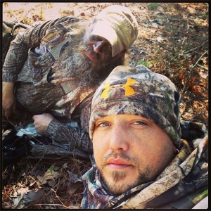 Jason and a friend turkey hunting