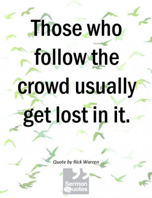 Don't Follow The Crowd