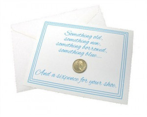 Bride's Lucky Sixpence and Poem Card - Contemporary