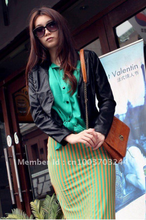 2011 new fashion women lady coat short coat jacket leather jacket
