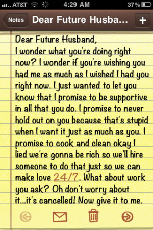 dear future husband #hubby #funny #iPhone Notes #Love #Love making