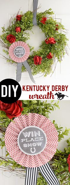 DIY Kentucky Derby Wreath- cute decoration for Derby Day! More