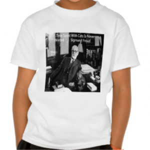 Sigmund Freud In His Office & Funny Cat Quote Tee Shirt