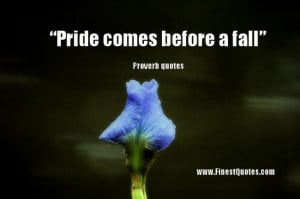 Pride comes before a fall”