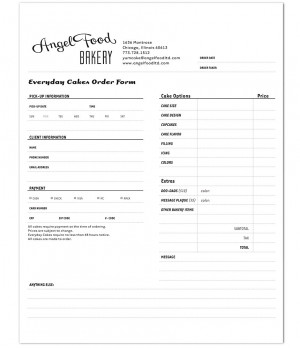 sample of food order form.