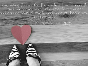 ... black and white with a pink heart celebrating van gogh s love quote