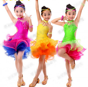 Wholesale Girl Latin Dance Dress Clothing Girls Salsa Dresses Girls