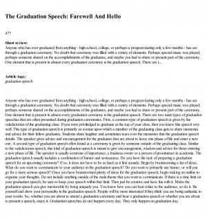 The Graduation Speech Farewell And Hello by artpart