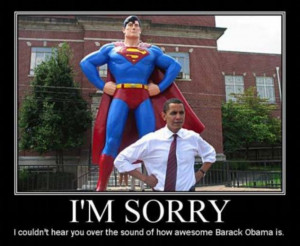 Mr President standing tall in front of this Superman statue was too ...