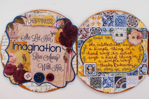 Quotes Altered Tin by Ilene Tell using BoBunny Rose Cafe Collection