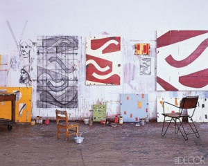 studio of painter Caio Fonseca - his studio in NYC