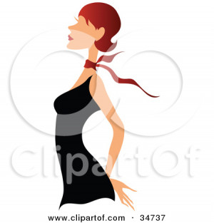 -Of-A-Faceless-Caucasian-Woman-With-Long-Red-Hair-Wearing-A-Red ...