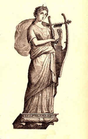 Illustration: The Muse Erato (muse of erotic poetry), from a wall ...
