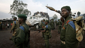jerome delay ap congolese government soldiers fardc stand guard next