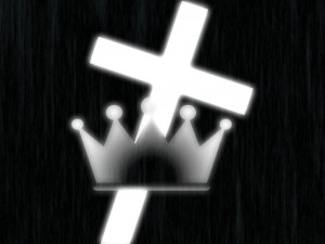 ... cross of jesus christ rising into the sun shine and clouds with quote