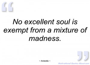 no excellent soul is exempt from a mixture aristotle