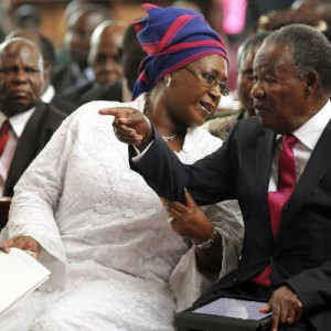 President Michael Sata and his wife First Lady Christine Kaseba Sata