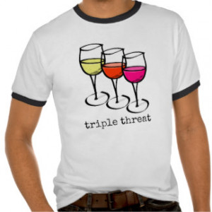 Triple Threat Wine Glasses Tee Shirt