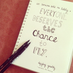 defying gravity, wicked the musical lyrics quote - typography & hand ...