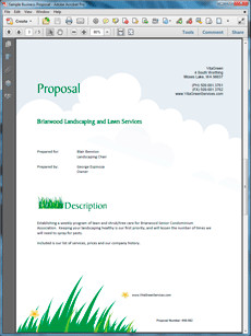 Sample Business Proposals Lawn Care and Landscaping Services Proposal