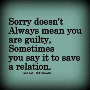 The real meaning of sorry ~ thought
