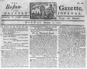 list in the boston gazette dated jan 1 1770 of the merchants who ...