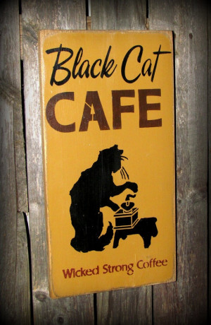 ... Signs, Black Cats, Cat Cafes, Cat Signs, Halloween Black Cat Deco