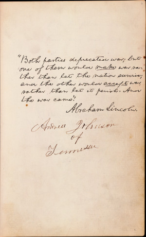 ... Lincoln's Words, in His Own Hand, from the Second Inaugural Address