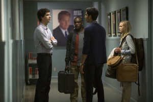 ... Consequences-Hamish Linklater, Chris Chalk, Dev Patel, and Alison Pill