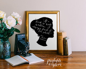 Jane Austen printable quote wall art wall decor print inspirational ...