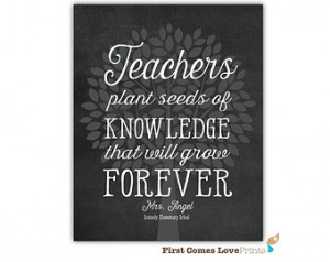 ... Plant Seeds of Knowledge Quote - Personalized Class Gift - Teacher