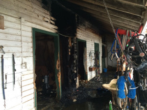 Fire damage to a horse barn at the Saratoga Casino and Raceway harness ...