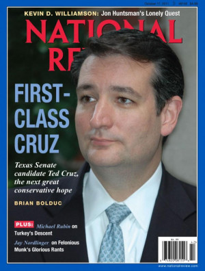 Ted Cruz is the front cover feature of National Review (Image ...