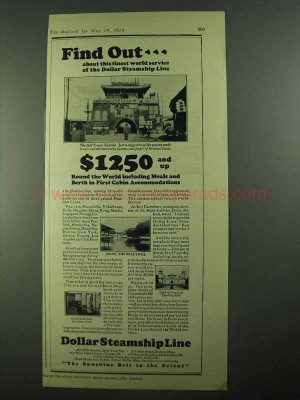 1926 Dollar Steamship Lines Ad - Find Out