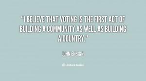 ... first act of building a community as well as building a country