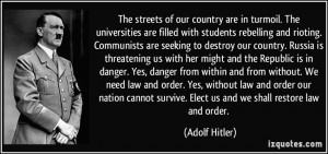 The streets of our country are in turmoil. The universities are filled ...