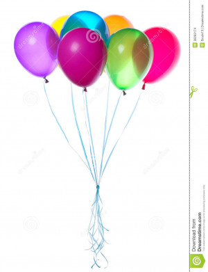 Flying Balloons Isolated White