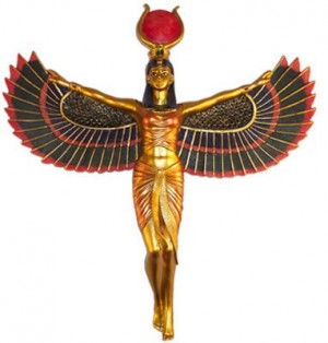 Isis- Egyptian goddess of motherhood and magic: Wings Wall, Isis God ...