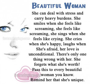 She can deal with stress and carry heavy burdens