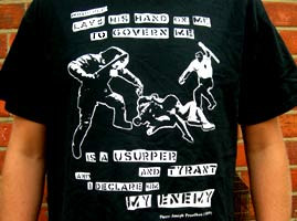 ... Front print - Police Brutality - Pierre Joseph Proudhon Quote Tshirt