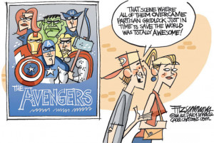 cartoon: the avengers save the country from gridlock