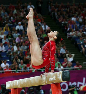 Kayla Ross showing her great form on the balance beam during the ...