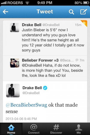Drake Bell Still Having A Good Time Trolling Beliebers...